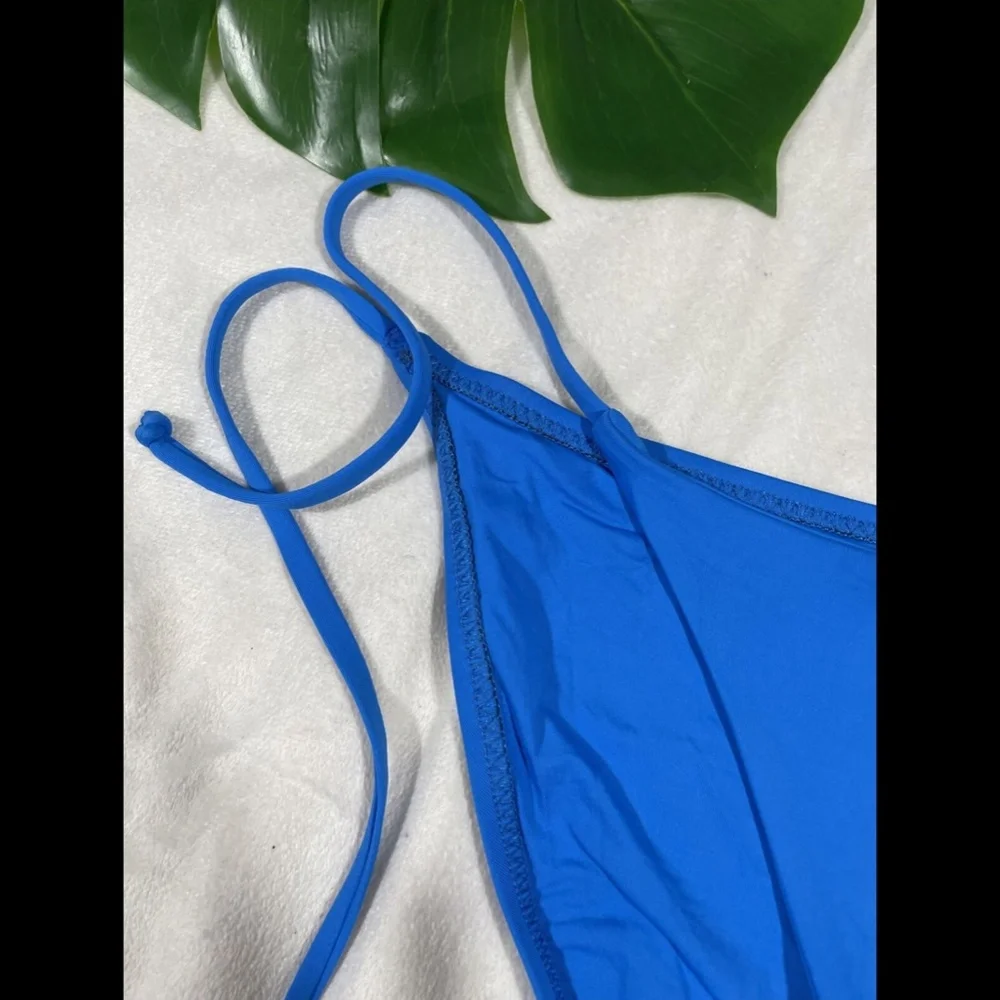 NEW $38 Becca Color Code Side Tie Bikini Bottoms in Blue‎ [SZ Medium ]